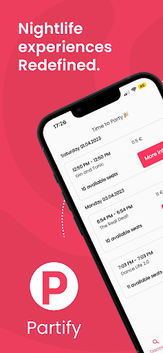 Android application Partify - Nightlife Redefined screenshort