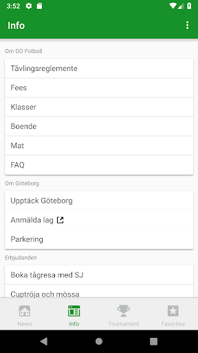 Android application GO Fotboll screenshort