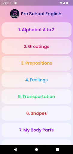 Android application iLMOO Preschool English screenshort