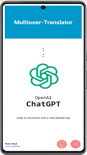 Android application Multiuser Translator + ChatGPT screenshort