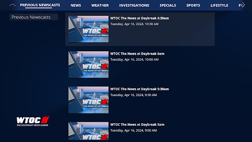 Screenshot of WTOC 11 News
