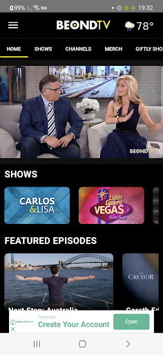 Android application BEONDTV screenshort