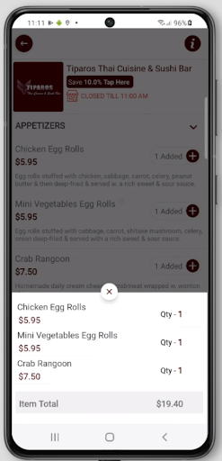 Tiparos Thai Cuisine and Sushi B