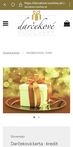 Android application Darčekové vouchery screenshort