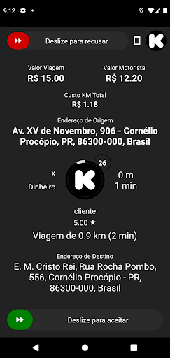 Android application Klibs Motorista screenshort