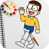 Superhero Nobita Coloring Pages For Kids icon