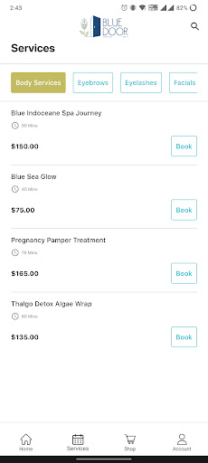 Blue Door Spa & Salon Mobile Screen 2