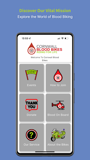 Android application Cornwall Blood Bikes screenshort