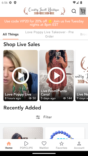 Android application Country Jewell Boutique screenshort