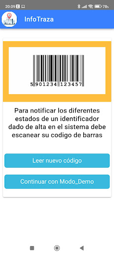 Android application InfoTraza screenshort