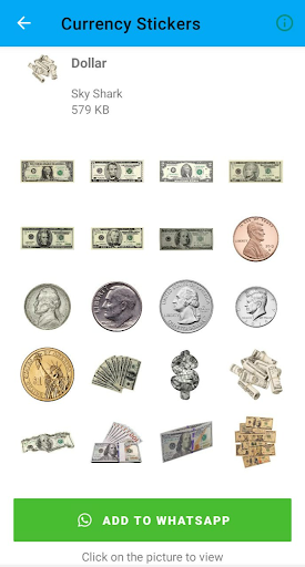 Android application Currency Stickers | WASticker screenshort