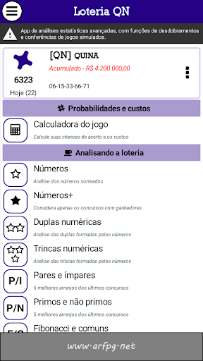 Android application Loteria QN: Resultados screenshort