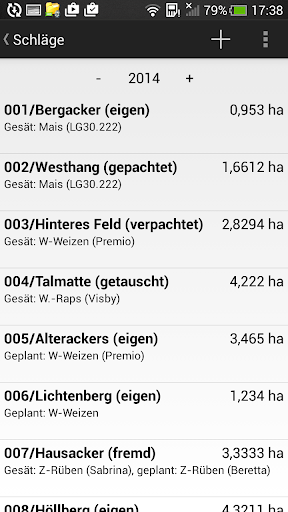MobileASK-Pro - Schlagkartei Screen 2