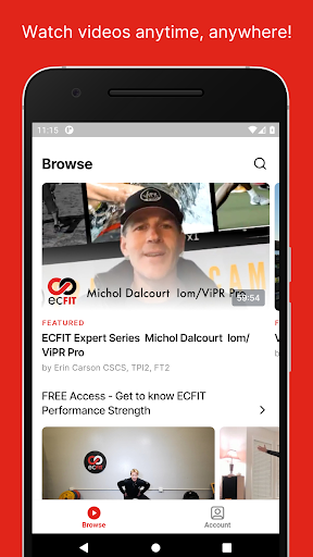 Android application ECFit On Demand screenshort