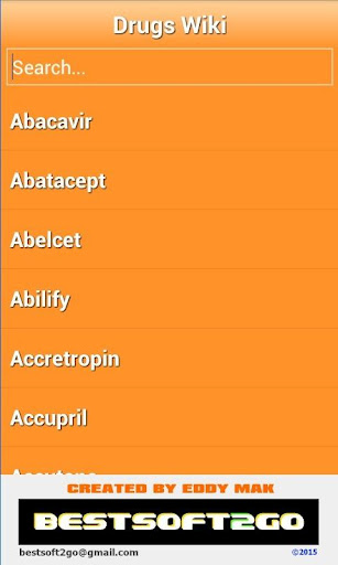 Android application Medicines Wiki (Drugs Wiki) screenshort