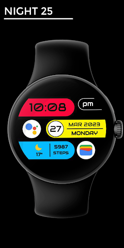 Android application Night 25 - watch face screenshort