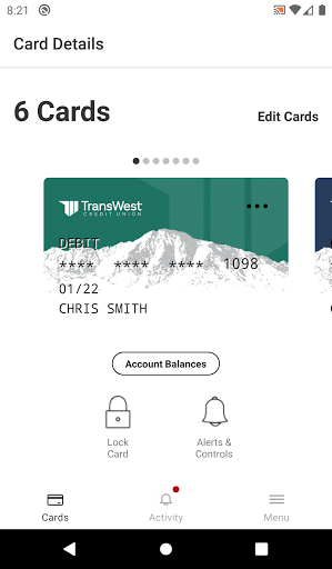 TransWest CardCierge Screen 2