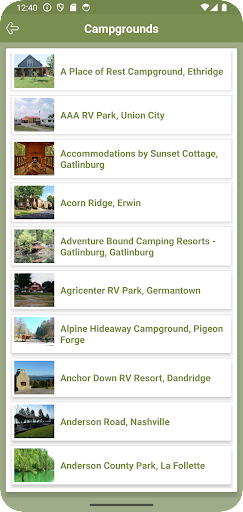 Tennessee Campgrounds Screen 3