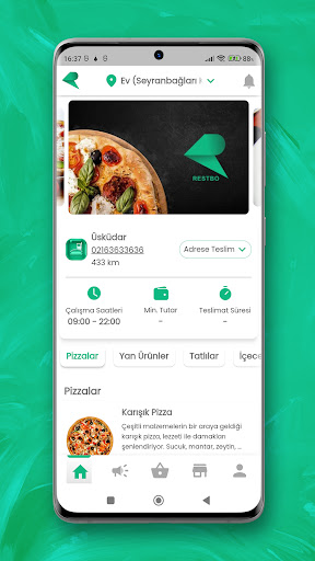 Android application Restbo Online Yemek Sipariş screenshort