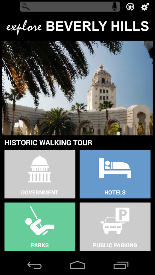 Android application Explore Beverly Hills screenshot