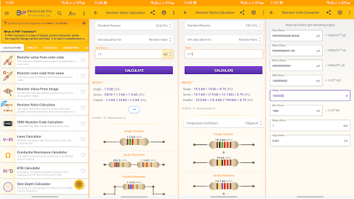 ElectroCalc - Electronics - Tools - apps
