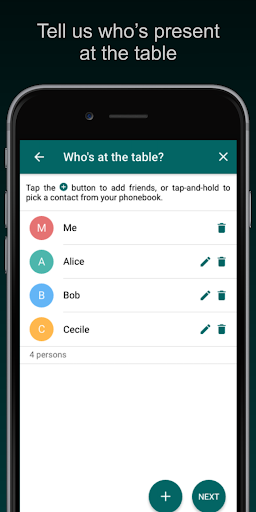 Android application Check, Please! screenshort