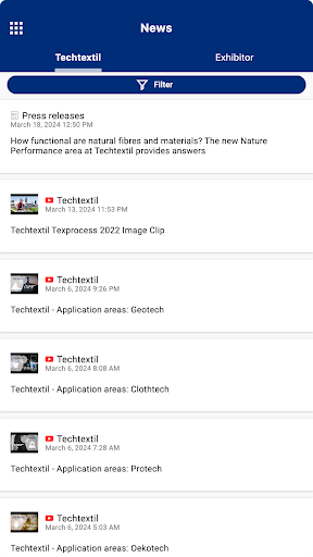 Techtextil Navigator Screen 2