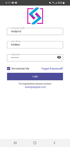 Android application Spryple HCM screenshort