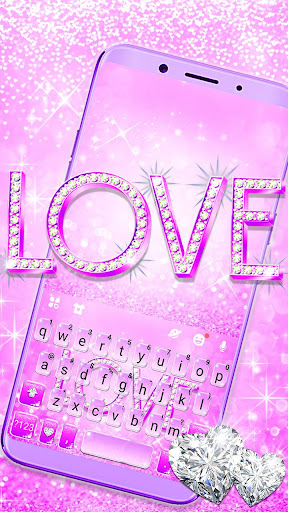 Android application Purple Glitter Love Keyboard T screenshort