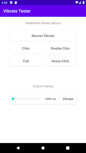 Vibrate Tester Screen 2