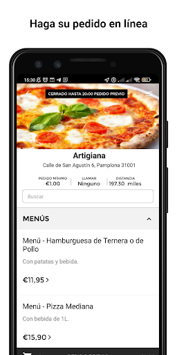 Android application Artigiana Pizza screenshort