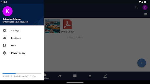 Screenshot of ownCloud