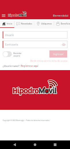 Android application HipodroMovil screenshort