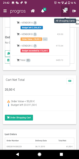 progros Order Screen 3
