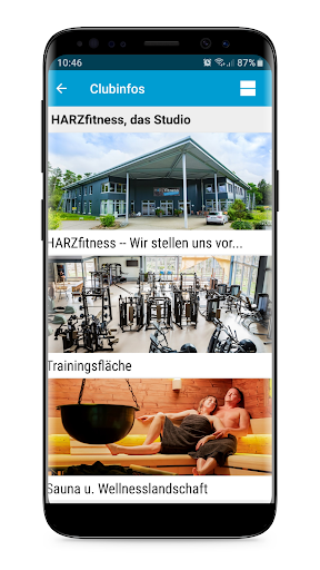 Android application HARZfitness Club screenshort