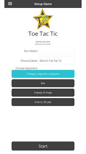 Toe Tac Tic Game Screen 2
