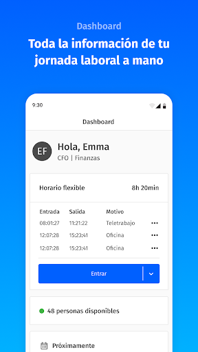 Android application Woffu - Time management screenshort