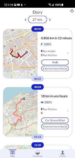 Android application Ma Mobilité screenshort