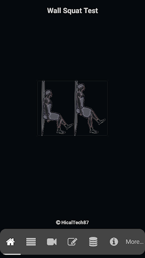 Android application Wall Squat Test screenshort