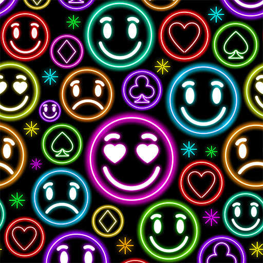 Neon Emoji Pattern - Wallpaper logo