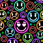 Cover Image of ダウンロード Neon Emoji Pattern - Wallpaper  APK