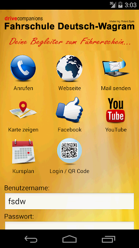 Android application Fahrschule DW screenshort