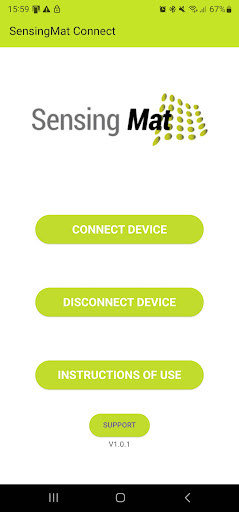 Android application Sensing Mat Connect screenshort