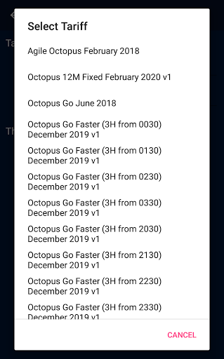 Octopus Energy Tariff Tracker