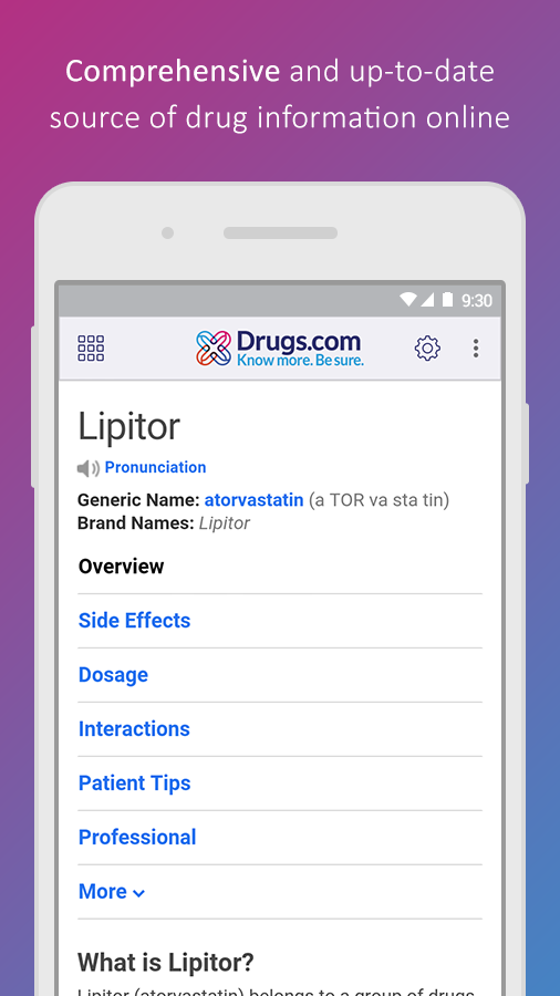 Android application Drugs.com Medication Guide screenshort