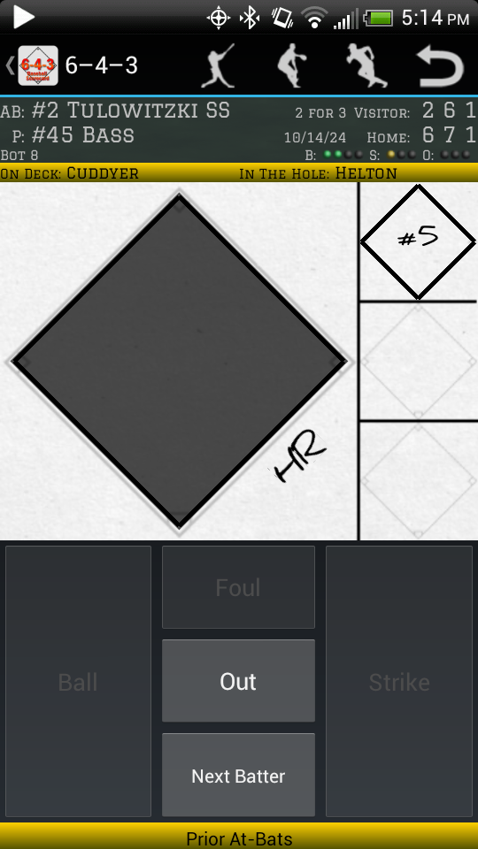 Android application 6-4-3 Baseball Scorecard screenshort
