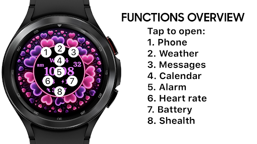 Android application AZ285 Valentine's Watch Face screenshort