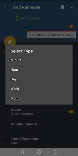 Android application Reminder screenshort