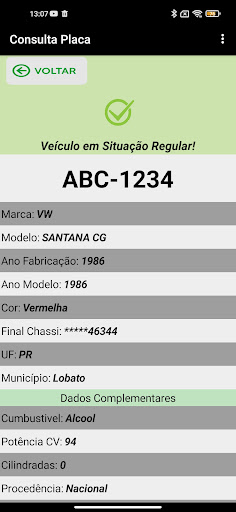Consulta Placa e Situação