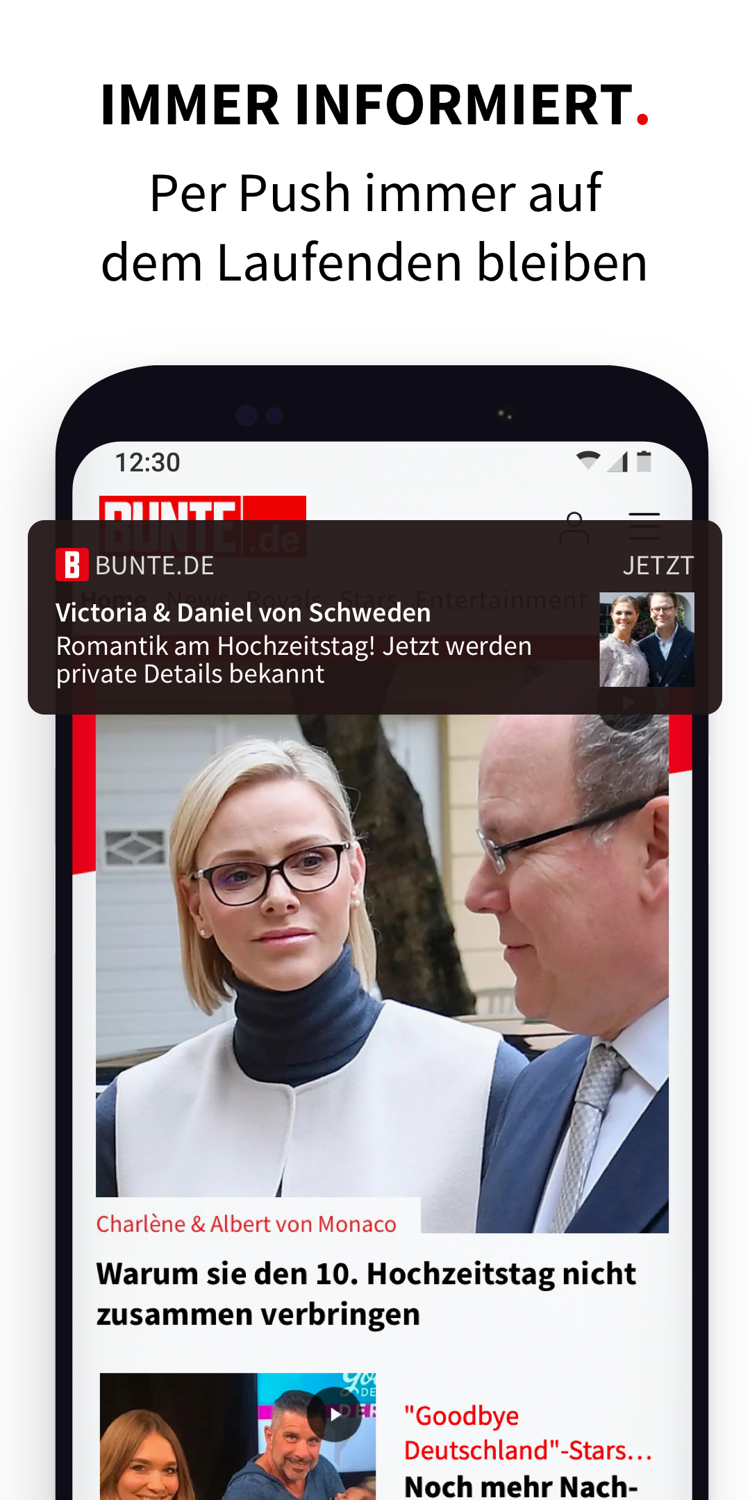 Android application BUNTE.de - Stars & Royals News screenshort